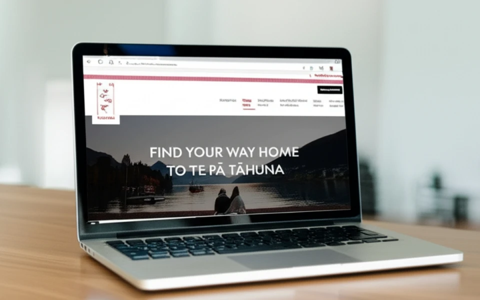 Contact Te Pā Tāhuna - Laptop with website